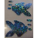 2 Fische Buegelpailletten hologramm hellblau